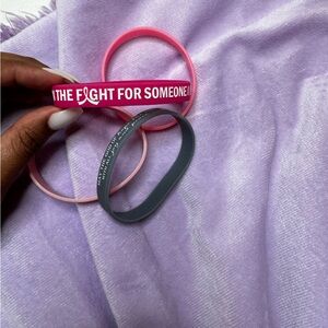 Bundle of Breast Cancer Pink wristband bracelets